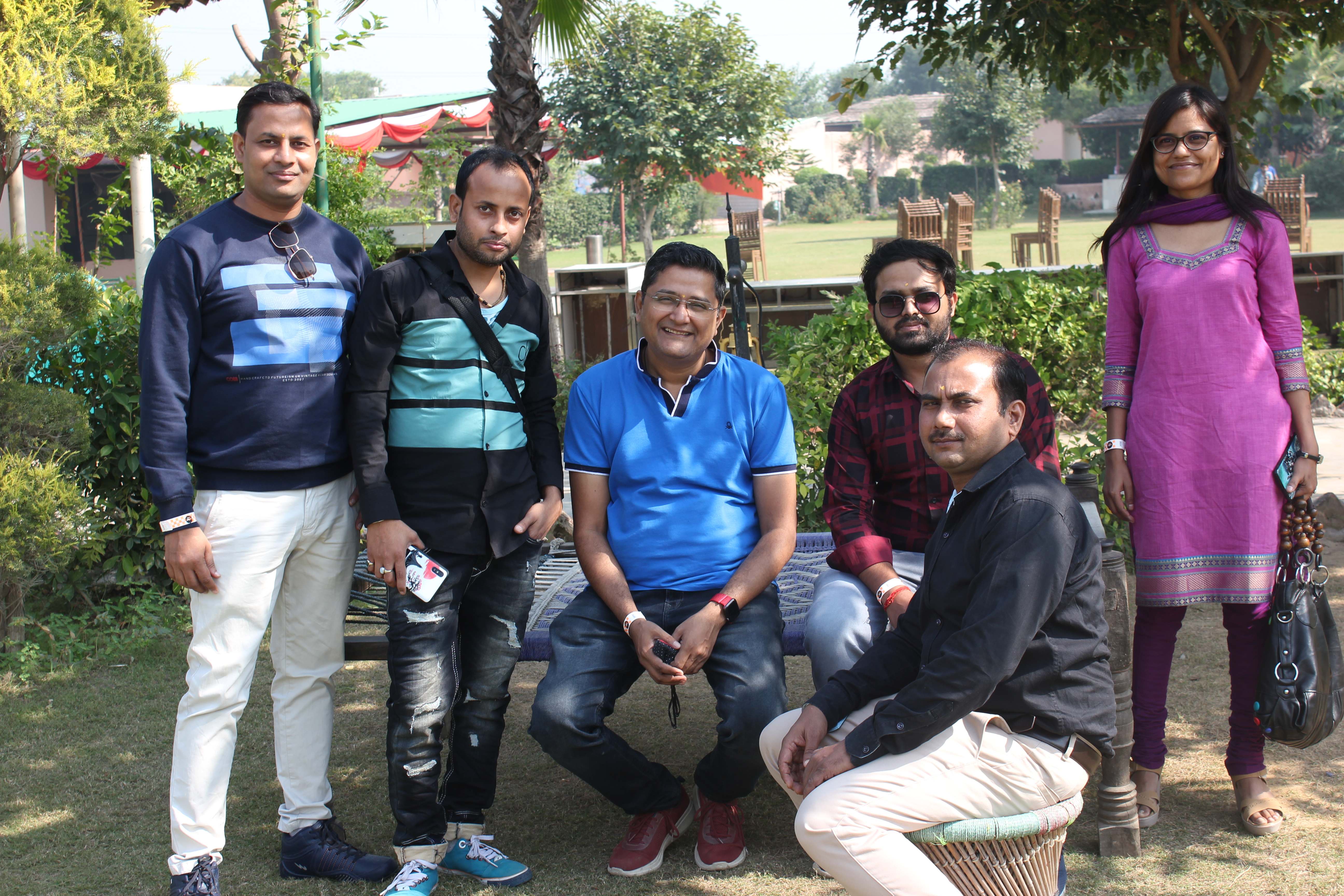 Team outing at a garden